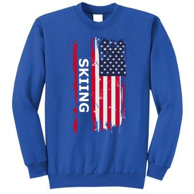 Skiing And Skiers Usa Gift Tall Sweatshirt