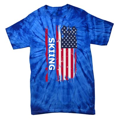 Skiing And Skiers Usa Gift Tie-Dye T-Shirt