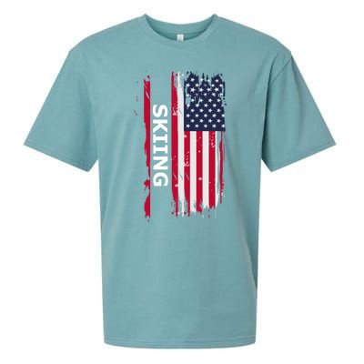 Skiing And Skiers Usa Gift Sueded Cloud Jersey T-Shirt