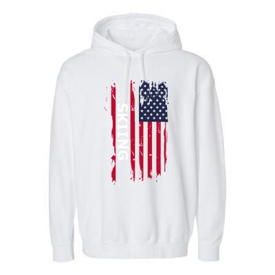 Skiing And Skiers Usa Gift Garment-Dyed Fleece Hoodie