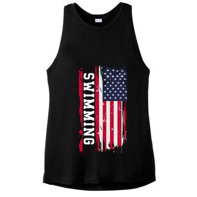 Swimming And Swimmers Gift Ladies PosiCharge Tri-Blend Wicking Tank