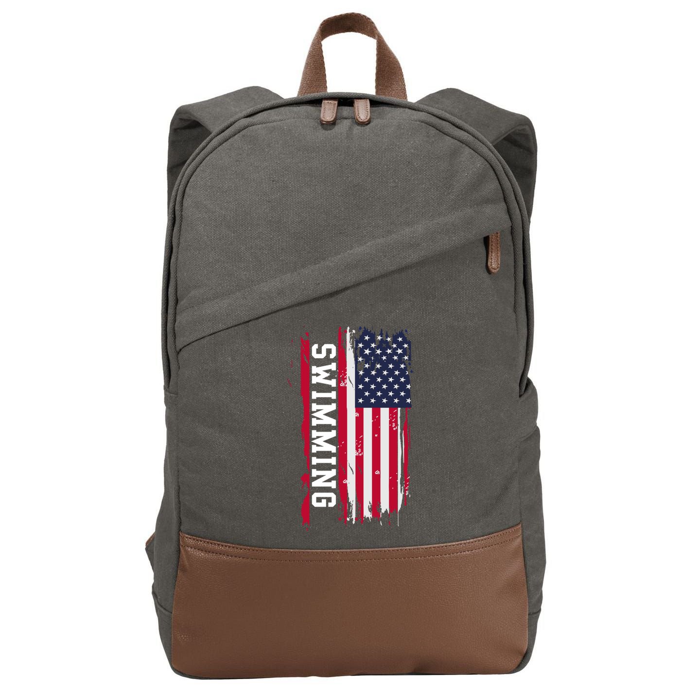 Swimming And Swimmers Gift Cotton Canvas Backpack