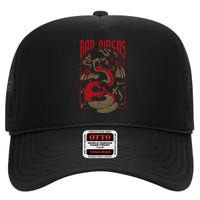 Snake And Skull High Crown Mesh Back Trucker Hat