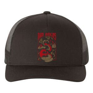 Snake And Skull Yupoong Adult 5-Panel Trucker Hat