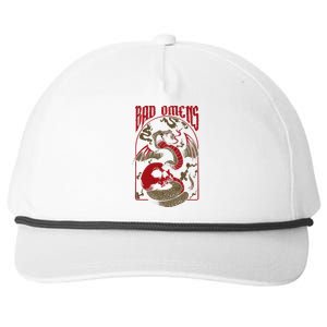 Snake And Skull Snapback Five-Panel Rope Hat