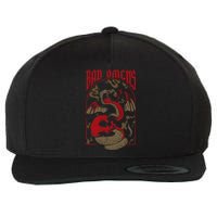 Snake And Skull Wool Snapback Cap