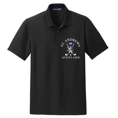 St. Andrews Scotland Golf Fan Dry Zone Grid Polo