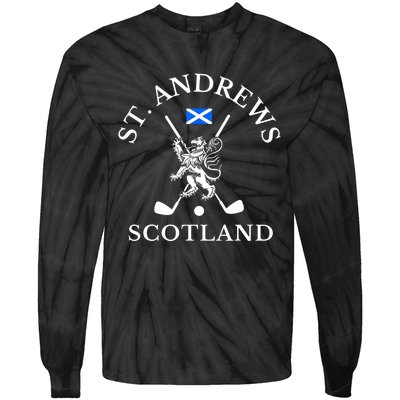 St. Andrews Scotland Golf Fan Tie-Dye Long Sleeve Shirt