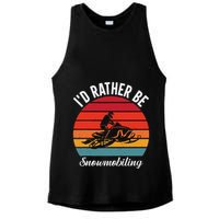 Snowmobile Art Snow Mobile Snowmobiling Ladies PosiCharge Tri-Blend Wicking Tank