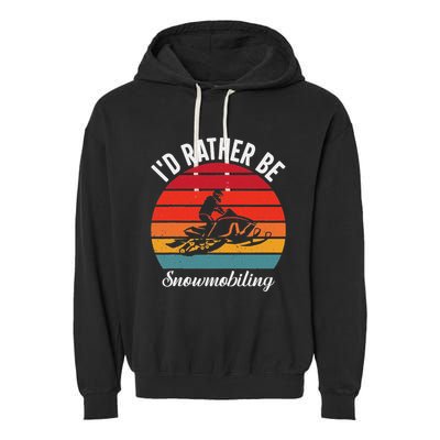 Snowmobile Art Snow Mobile Snowmobiling Garment-Dyed Fleece Hoodie