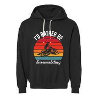 Snowmobile Art Snow Mobile Snowmobiling Garment-Dyed Fleece Hoodie