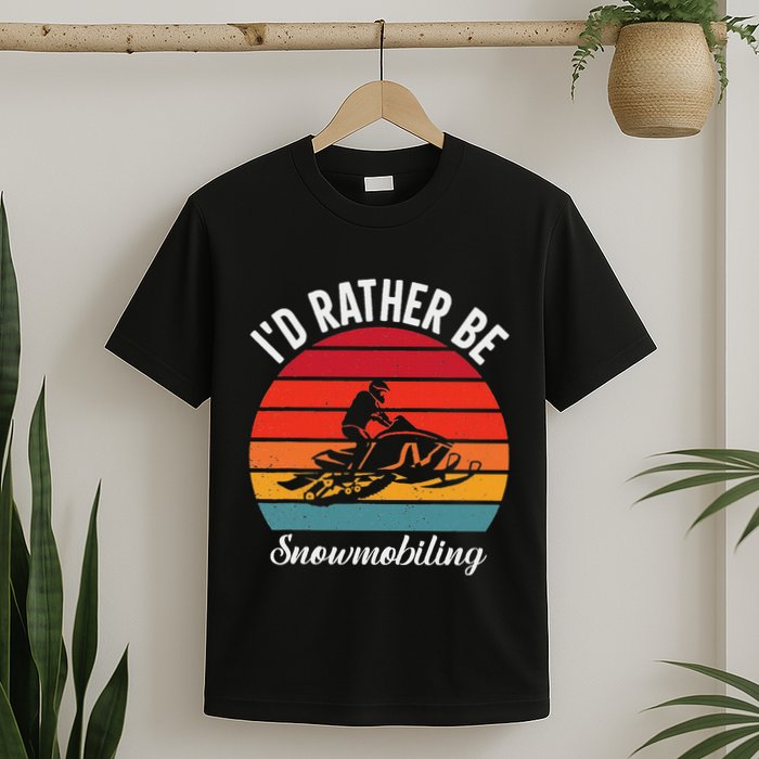 Snowmobile Art Snow Mobile Snowmobiling T-Shirt
