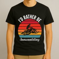 Snowmobile Art Snow Mobile Snowmobiling T-Shirt