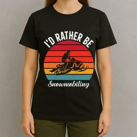 Snowmobile Art Snow Mobile Snowmobiling T-Shirt