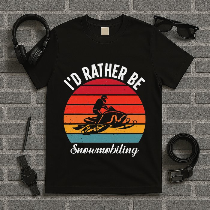 Snowmobile Art Snow Mobile Snowmobiling T-Shirt