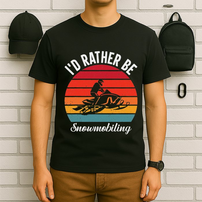 Snowmobile Art Snow Mobile Snowmobiling T-Shirt