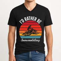 Snowmobile Art Snow Mobile Snowmobiling V-Neck T-Shirt