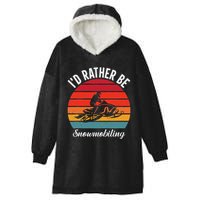 Snowmobile Art Snow Mobile Snowmobiling Hooded Wearable Blanket