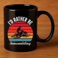 Snowmobile Art Snow Mobile Snowmobiling 11oz C Handle Ceramic Mug
