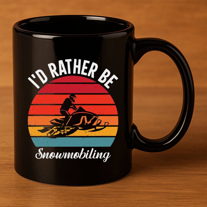 Snowmobile Art Snow Mobile Snowmobiling 11oz C Handle Ceramic Mug