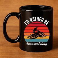 Snowmobile Art Snow Mobile Snowmobiling 11oz C Handle Ceramic Mug