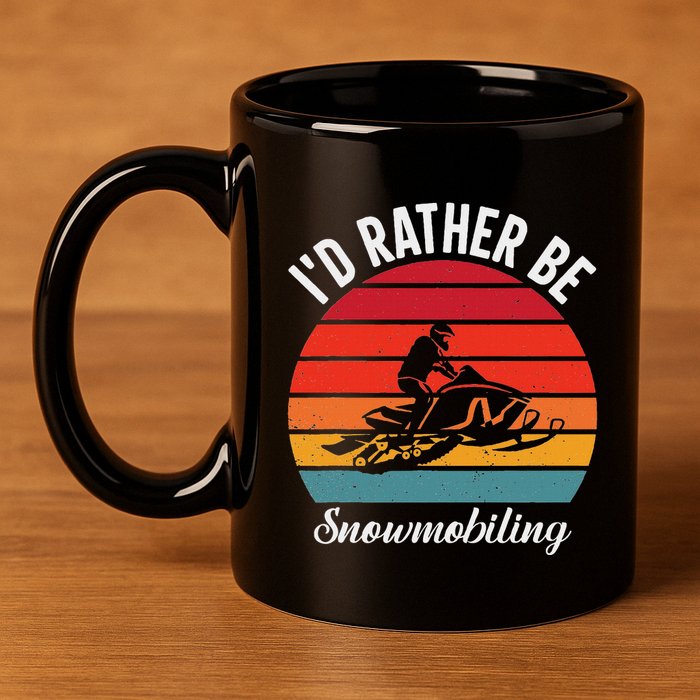 Snowmobile Art Snow Mobile Snowmobiling 11oz C Handle Ceramic Mug