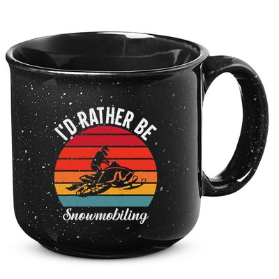 Snowmobile Art Snow Mobile Snowmobiling 15oz Campfire Ceramic Mug