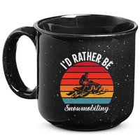 Snowmobile Art Snow Mobile Snowmobiling 15oz Campfire Ceramic Mug