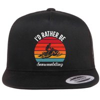 Snowmobile Art Snow Mobile Snowmobiling Flatbill Hat