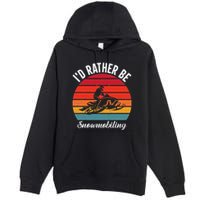 Snowmobile Art Snow Mobile Snowmobiling Premium Pullover Hoodie
