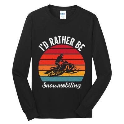 Snowmobile Art Snow Mobile Snowmobiling Tall Long Sleeve T-Shirt