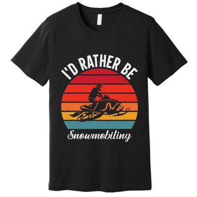 Snowmobile Art Snow Mobile Snowmobiling Premium T-Shirt