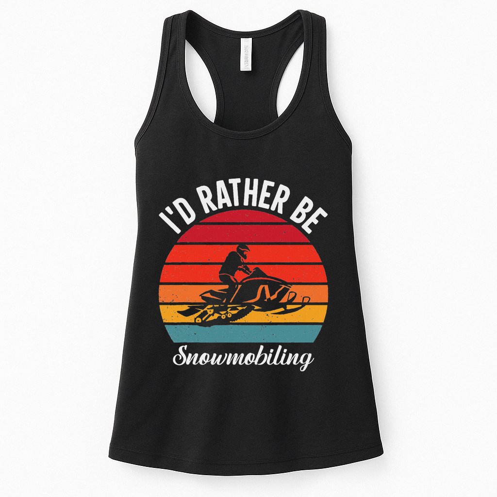 Snowmobile Art Snow Mobile Snowmobiling Womens Tank Top