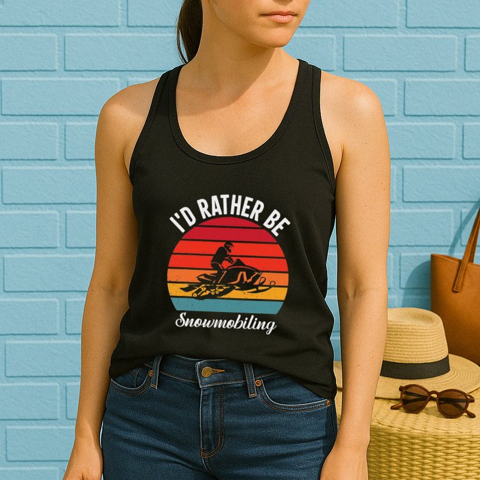 Snowmobile Art Snow Mobile Snowmobiling Womens Tank Top