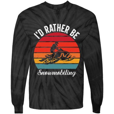 Snowmobile Art Snow Mobile Snowmobiling Tie-Dye Long Sleeve Shirt
