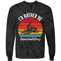 Snowmobile Art Snow Mobile Snowmobiling Tie-Dye Long Sleeve Shirt