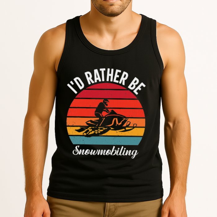 Snowmobile Art Snow Mobile Snowmobiling Tank Top