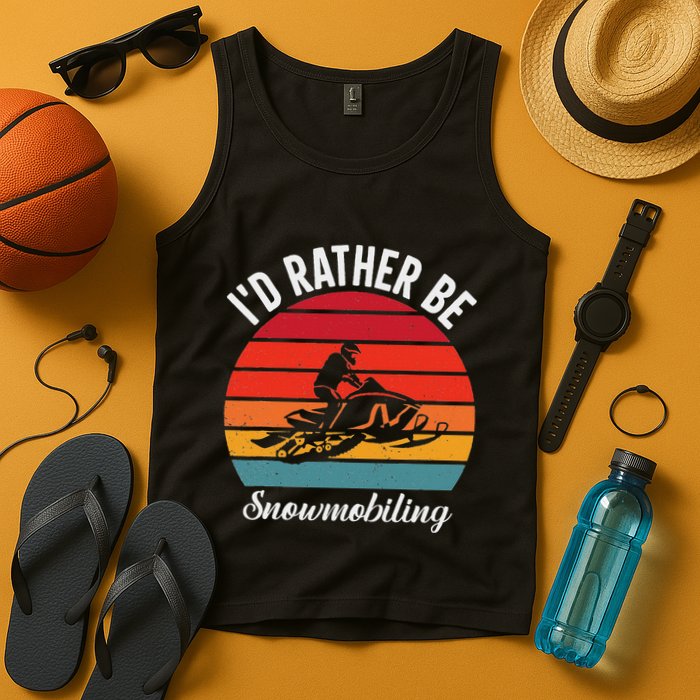 Snowmobile Art Snow Mobile Snowmobiling Tank Top