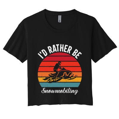 Snowmobile Art Snow Mobile Snowmobiling Crop Top