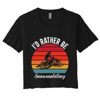 Snowmobile Art Snow Mobile Snowmobiling Crop Top
