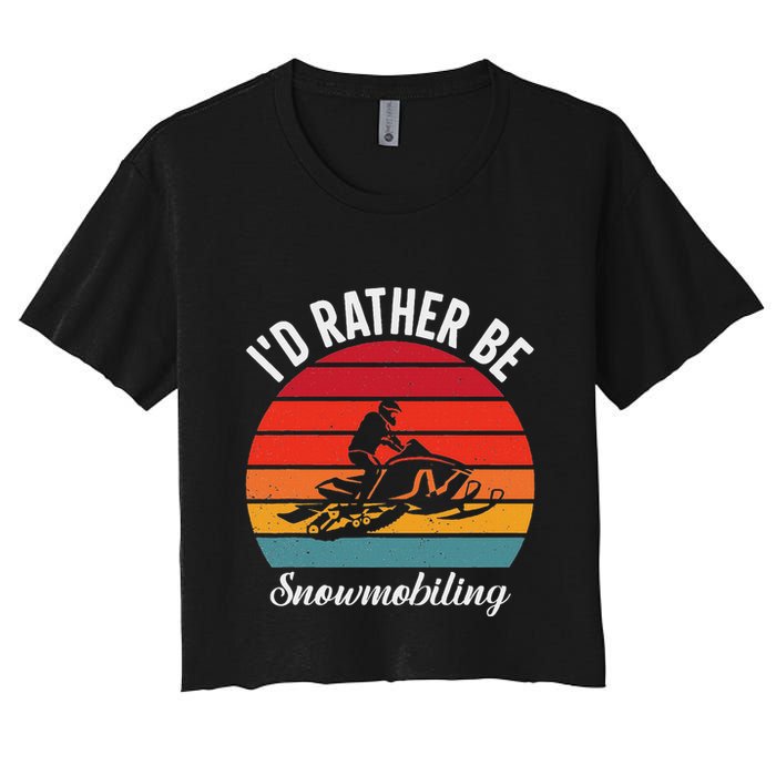 Snowmobile Art Snow Mobile Snowmobiling Crop Top