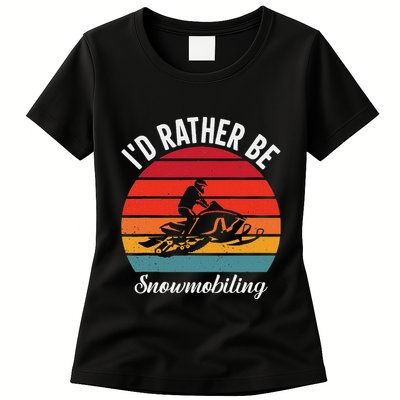 Snowmobile Art Snow Mobile Snowmobiling Womens T-Shirt