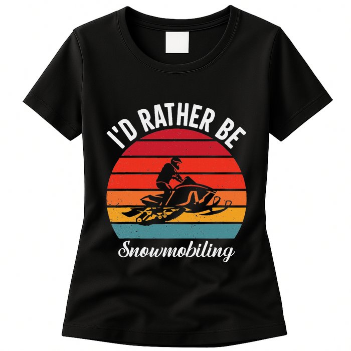 Snowmobile Art Snow Mobile Snowmobiling Womens T-Shirt