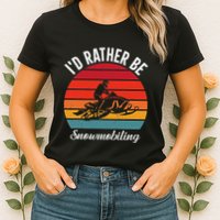 Snowmobile Art Snow Mobile Snowmobiling Womens T-Shirt