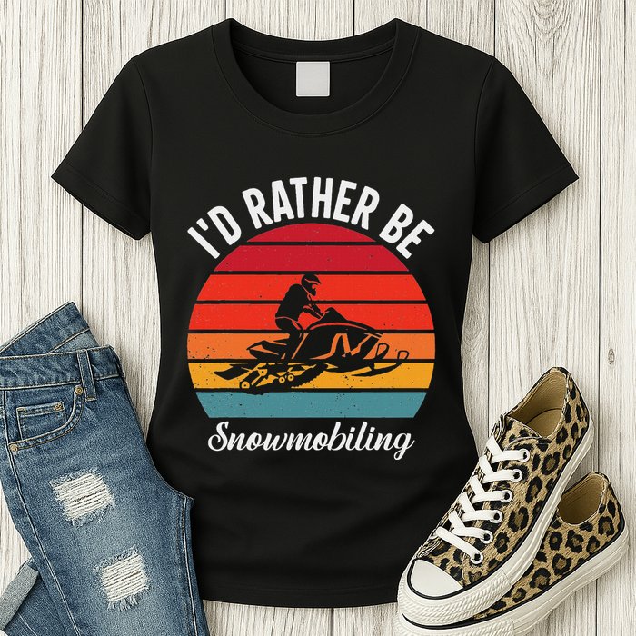 Snowmobile Art Snow Mobile Snowmobiling Womens T-Shirt