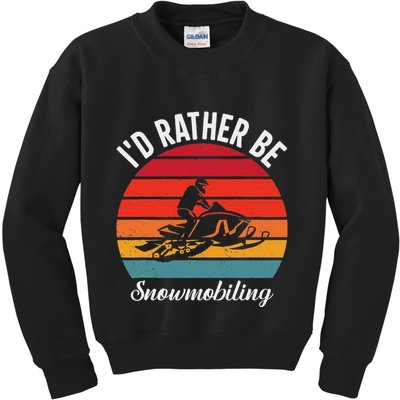 Snowmobile Art Snow Mobile Snowmobiling Kids Sweatshirt