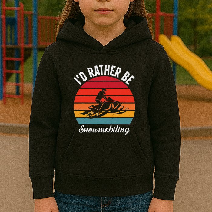 Snowmobile Art Snow Mobile Snowmobiling Kids Hoodie
