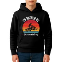 Snowmobile Art Snow Mobile Snowmobiling Kids Hoodie