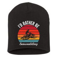 Snowmobile Art Snow Mobile Snowmobiling Short Acrylic Beanie