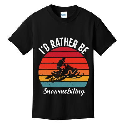 Snowmobile Art Snow Mobile Snowmobiling Kids T-Shirt